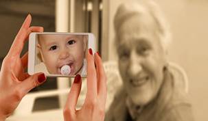 Smartphone, Face, Woman, Old, Baby