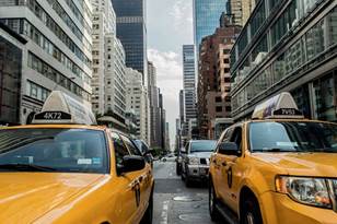 Taxi Cab Traffic Cab New York Street Road